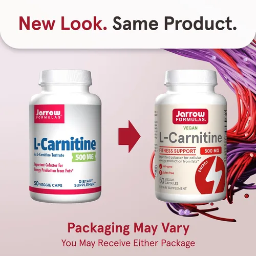 Miniatura 2 de Jarrow Formulas L-Carnitina 500 mg - Cofactor importante para la producción de energía (ATP) a partir de grasas - L-carnitina como tartrato