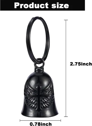 Miniatura 6 de Motorcycle Cross Bell - Key Chain Biker Bells Protect the Rider - Accessories Negro