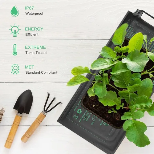Miniatura 3 de Tapete térmico para plántulas, almohadilla térmica para plantas de 10" x 20.75" para inicio de semillas de jardinería doméstica, certificado MET