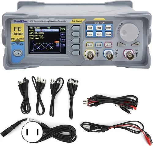 Generador de 3 canales, 4 niveles TTL Salida FY8300S-60M US Plug 100-240V Medidor de frecuencia 250MSa/s Función de salida Forma de onda arbitraria