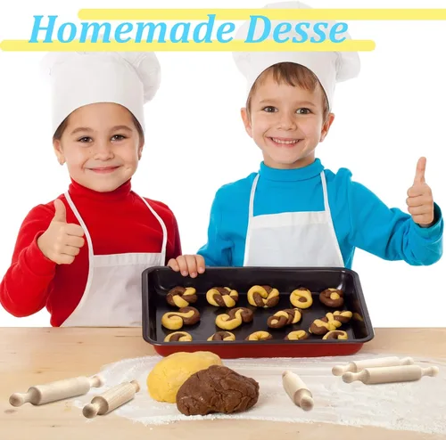 Miniatura 6 de Suclain 15 rodillos pequeños de madera para cocina, para hornear masa pequeña para niños, fondant, pastelería, pizza, manualidades y juego