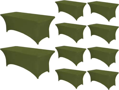 Miniatura 47 de PTC21B - Juego de 6 manteles elásticos de 6 pies, color negro, rectangular, ajustable, lavable, de elastano, para fiestas, bodas, cócteles