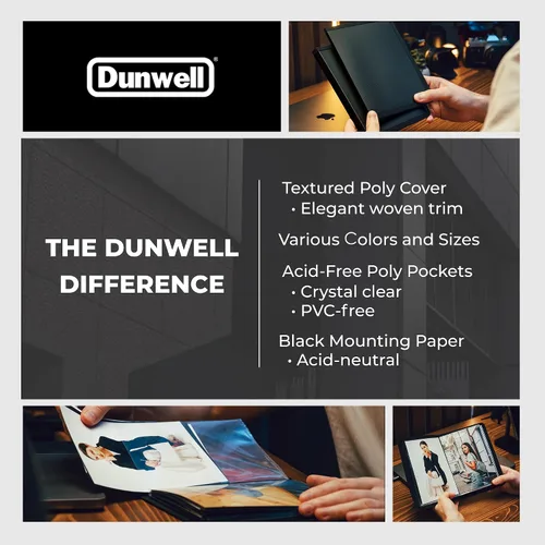 Miniatura 8 de Álbum de fotos Dunwell 4x6 (2 paquetes, negro), papel de montaje, pequeño portafolio de arte de 4 x 6, carpeta de presentación con 24 fundas