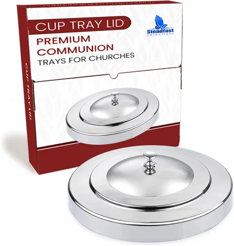 Miniatura 9 de Bandeja de pan - Bandejas de comunión premium plateadas para iglesias Juego de comunión de acero inoxidable, suministros