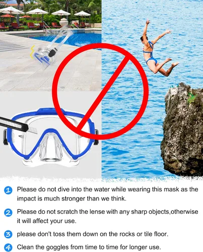 Miniatura 7 de Gafas de natación para adultos y niños, gafas de natación antivaho con cubierta para la nariz, sin fugas, máscara de buceo de esnórquel transparente