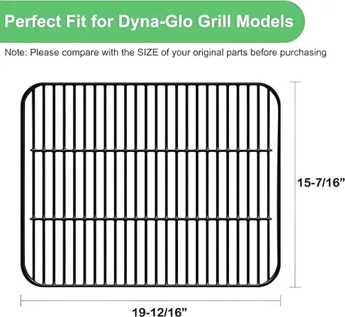 Miniatura 3 de Juego de rejilla de cocina de porcelana y tres placas de calor de repuesto de acero inoxidable para Dyna-Glo modelos de parrilla de 3 quemadores