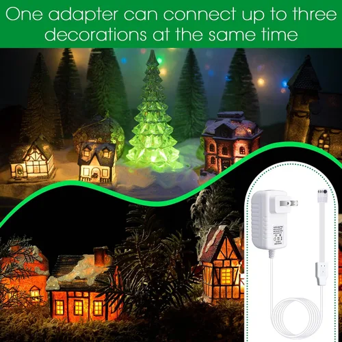 Miniatura 4 de Umigy 2 adaptadores de corriente de 4.5 V compatibles con accesorios iluminados Lemax, adaptador de corriente CA y CC para luces de pueblo