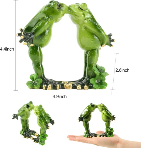 Miniatura 2 de Figuras de rana de 4.4 pulgadas, estatuas de rana de resina, adorable escultura de rana perfecta para decoración del hogar