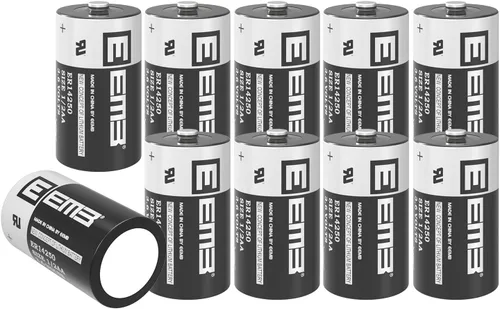 EEMB LS14250 3.6V 1/2 AA Baterías de litio 1/2AA ER14250 Li-SOCL₂ Batería no recargable Paquete de 10 unidades de reemplazo para SAFT 14250 XL-050F