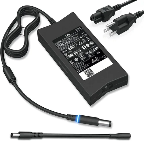 SZGUDULO Cargador para laptop de 130 W compatible con Dell XPS 15 Inspiron 7559 Precision 5510 Docking Station Cable de alimentación PA-4E (2 puntas