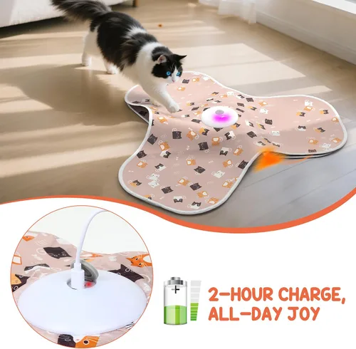 Miniatura 2 de Juguetes interactivos para gatos de interior Adulto con cola de pluma, sonidos de ratón conmutables, juguetes de enriquecimiento para gatitos