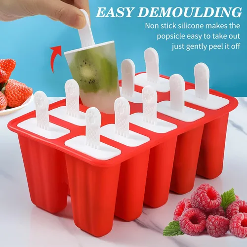 Miniatura 7 de Moldes para paletas de hielo, moldes de silicona para paletas de hielo, molde de paletas sin BPA, reutilizable, fácil liberación, molde casero
