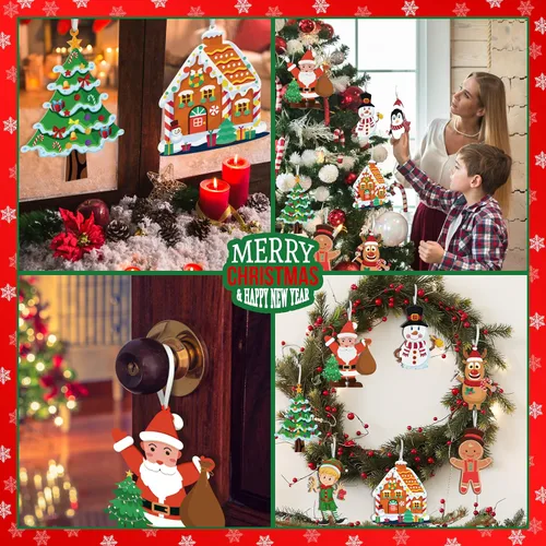 Miniatura 2 de LINAYE Adornos de Navidad para niños y bebés, 24 piezas. Kit de manualidades para hacer tu propio adorno de Navidad. Ideal para bolsas de regalo