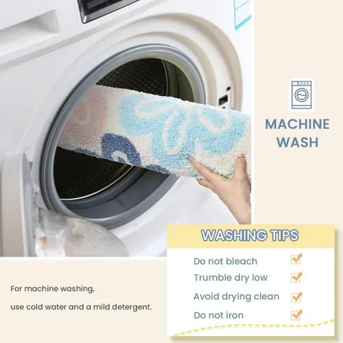 Miniatura 5 de Alfombra de baño extra absorbente, antideslizante, de felpa gruesa, lavable a máquina, para dormitorio, bañera y sala de estar