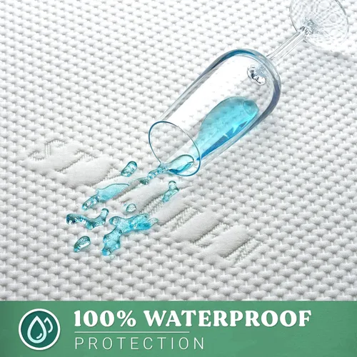 Miniatura 3 de STYLINEN Protector de colchón Tencel de eucalipto individual, funda de enfriamiento impermeable transpirable que protege contra la humedad