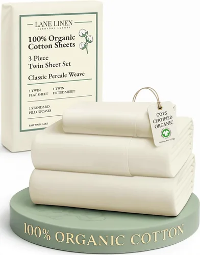 Miniatura 179 de LANE LINEN Sábanas 100% algodón orgánico para cama tamaño King, sábanas de percal suave, transpirables, de lujo, estilo hotelero, lavables a 09