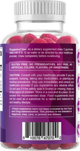 Miniatura 8 de Vitamatic Gomitas de biotina de 10,000 mcg para cabello más fuerte, piel y uñas, 60 gomitas veganas, también llamadas vitamina B7 (1 botella)