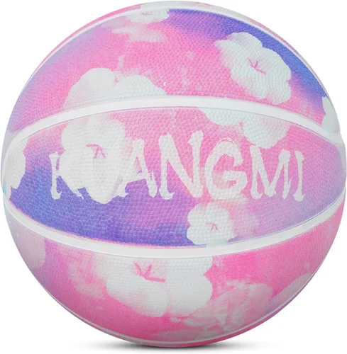 Miniatura 10 de Kuangmi Balón de baloncesto de goma de lujo, tamaño reglamentario de oficina, 7 (29.5 pulgadas), hecho para juegos de baloncesto en interiores