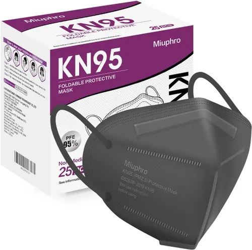 Miniatura 9 de Miuphro KN95 - Paquete de 25 mascarillas desechables de seguridad transpirables de 5 capas contra PM2.5, máscara desechable de protección Blanco