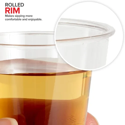 Miniatura 5 de Stock Your Home 250 mini vasos de chupito de plástico (1.5 onzas) vasos desechables transparentes para chupitos de gelatina, degustación de vinos