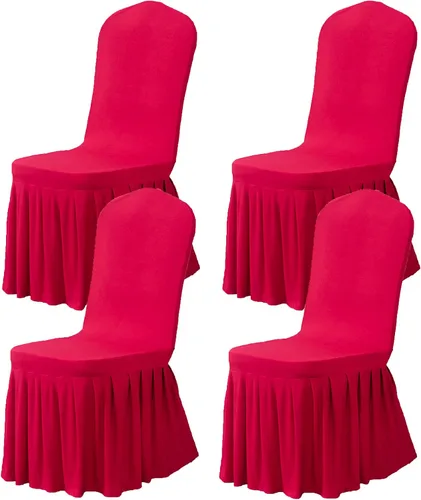 Miniatura 38 de Dimatic Juego de 2 fundas elásticas para sillas de comedor, fundas Parsons con falda, de elastano súper ajuste, funda protectora de asiento para Azul