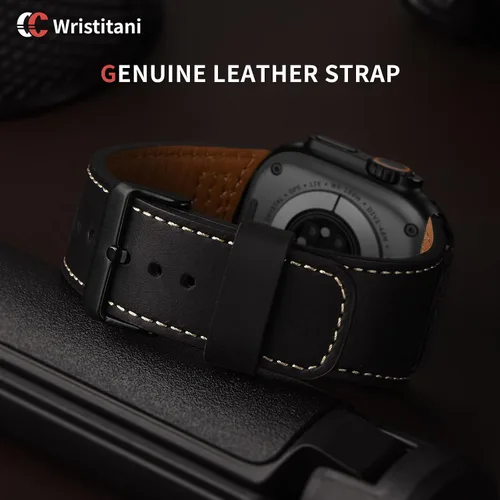 Miniatura 4 de Wristitani Correas de cuero compatibles con Apple Watch de 1.929 in, 1.811 in, 1.772 in, 1.732 in, 1.654 in, 1.614 in, 1.575 in, para hombres
