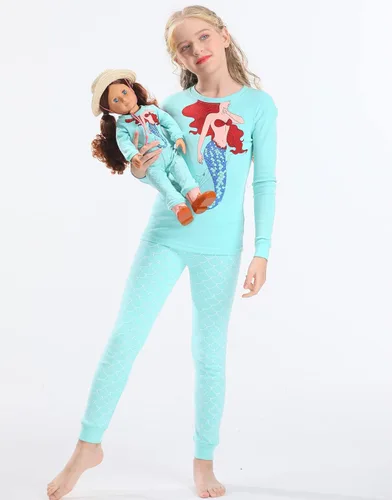Miniatura 4 de Babyroom Pijamas de algodón a juego para niñas y niños pequeños, 4 piezas, ropa de dormir de Navidad