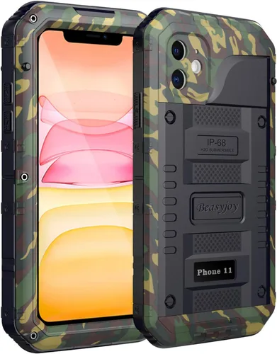 Miniatura 34 de Beasyjoy Funda impermeable para iPhone 14 Pro Max, funda de metal resistente con protector de pantalla integrado, protección de cuerpo completo
