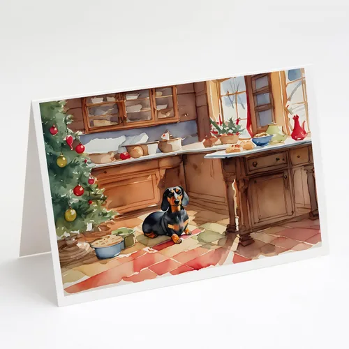Miniatura 112 de Caroline's Treasures DAC3884GCA7P Paquete de 8 tarjetas en blanco de Navidad con galletas de husky siberiano Tarjetas de felicitación con sobres