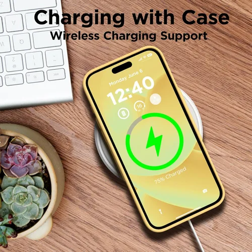 Miniatura 5 de Compatible con Funda para iPhone 15 Pro Max, Funda de Silicona Líquida, Cubierta Protectora Resistente a Golpes de Cuerpo Completo Funda Delgada