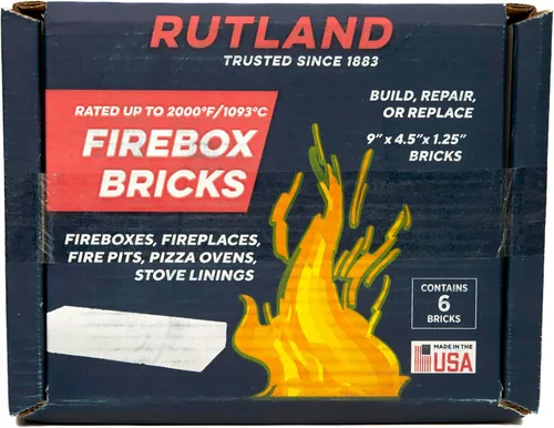 Miniatura 8 de Rutland - Ladrillos refractarios para chimeneas de leña y estufas de leña, calor nominal para uso residencial, color marfil, caja de 6