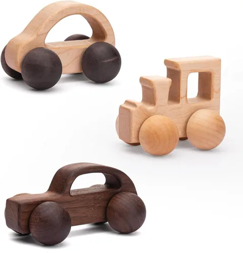 Miniatura 11 de 3 juguetes de madera para bebés, juguetes Montessori para bebés de 0 a 6 a 12 meses, juguetes de agarre para bebés, juguetes de empuje para regalo