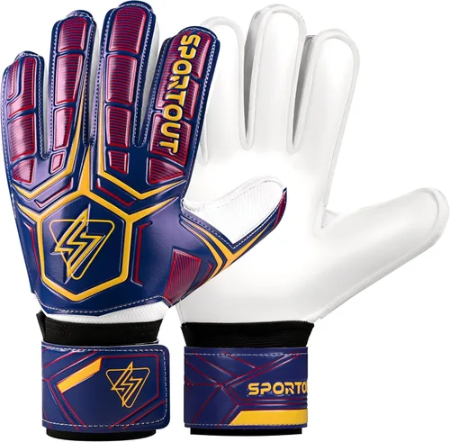 Guantes de portero Sportout, guantes de portero con protección para los dedos, guantes de portero de fútbol transpirables, látex de 4 mm, para
