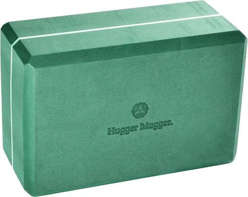 Hugger Mugger Bloque de yoga de espuma de 4 pulgadas, fuerte y estable, bordes biselados para mayor comodidad, tamaño de bloque más favorito, ayuda