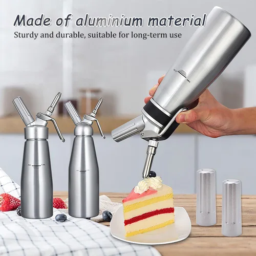 Miniatura 2 de ZORZA Dispensador de crema versátil de aluminio dispensador de crema Accesorios Decoración de pasteles Metal Whip Cream Dispenser Part