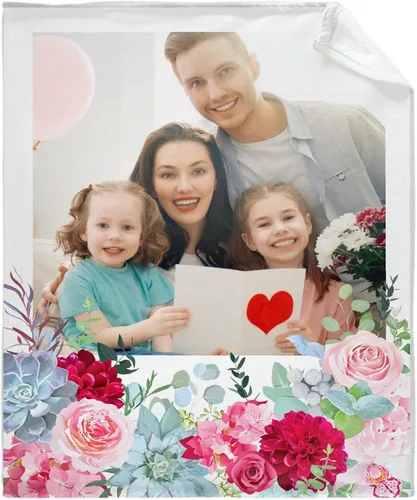 Miniatura 13 de Manta personalizada con foto, manta personalizada de franela personalizada, regalo de cumpleaños familiar, boda, sofá, dormitorio, sala de estar, 40