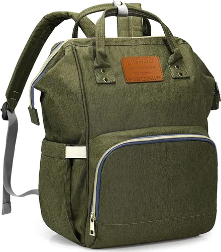 Miniatura 13 de LIMHOO Mochila para pañales para hombres y papá, bolsa de pañales de camuflaje de lona grande impermeable para el cuidado del bebé, Camuflaje