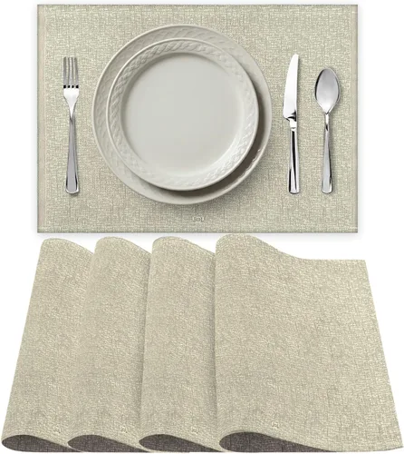 Miniatura 13 de Italy - Manteles individuales de tela prémium (juego de 4) manteles individuales 100% algodón, color gris carbón, 20 x 14 pulgadas, tela tejida