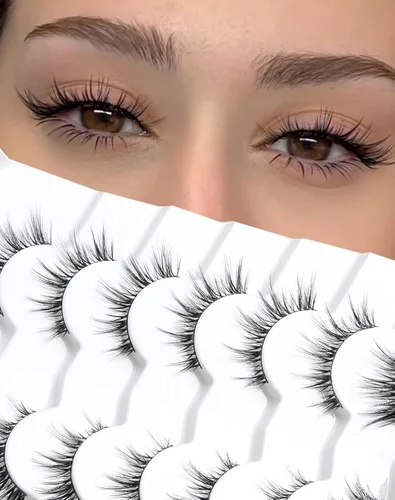 Miniatura 13 de Pestañas cortas de aspecto natural, pestañas postizas sutiles rizadas en C, pestañas postizas de volumen, pestañas de visón de 10mm, paquete