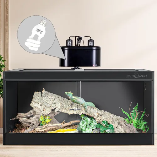 Miniatura 7 de REPTI ZOO Luz UVB para reptiles tropicales, paquete de 2 bombillas de reptil UVA UVB 5.0 15 W, lámpara UVB para crestado, Gecko, leopardo, gecko