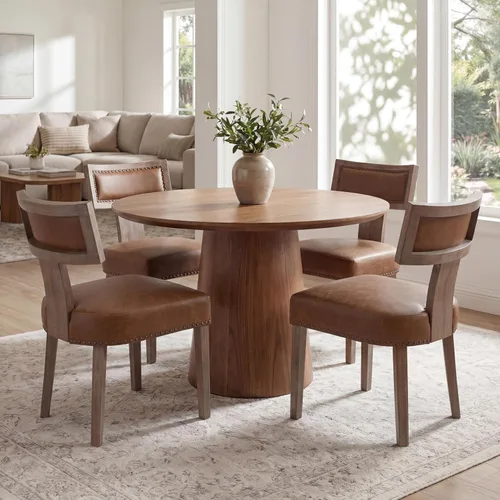 Miniatura 56 de VESCASA Juego de 2 sillas de comedor modernas de mediados de siglo, sillas de comedor tapizadas de lino con respaldo curvado ergonómico, patas