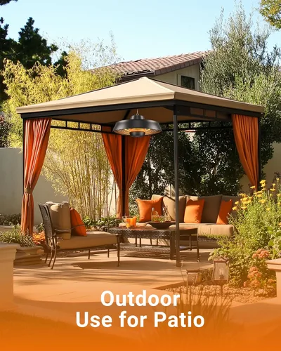 Miniatura 8 de Pasapair Calentador de Patio - Calentador Colgante para Exteriores de 1500W, Calentamiento Rápido de 3S con Control Remoto - Altura Ajustable