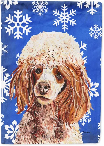 Miniatura 176 de Caroline's Treasures SC9374GF Bulldog English Snow flakes Holiday Garden Flag Buzón Bandera decorativa para patio exterior, patio, obras de arte