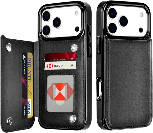 Miniatura 23 de Bizzib para iPhone 16 Plus funda tipo billetera con soporte para tarjetas, funda protectora a prueba de caídas y golpes de poliuretano premium
