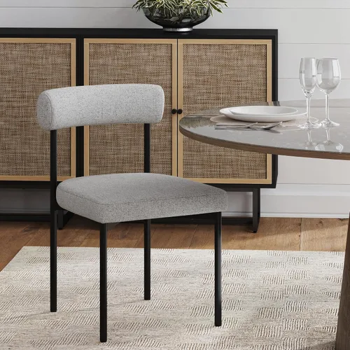 Miniatura 18 de Nathan James Gracie - Silla de comedor moderna, silla de comedor tapizada, lino natural/marrón claro, juego de 4 Lino marrón claro cepillado