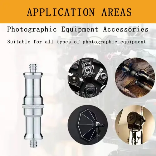 Miniatura 7 de KuuGuu Adaptador de trípode de tornillo roscado, convertidor de metal estándar de 1/4 a 3/8 pulgadas, adaptador de espiga para soporte de flash