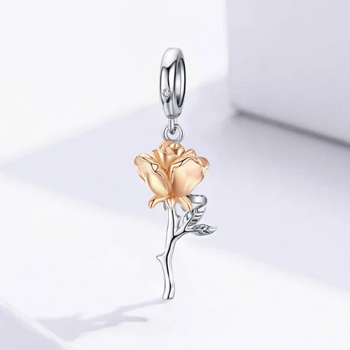 Miniatura 3 de BISAER Dijes de plata de ley 925 para pulseras de gato taza de café rosa cuentas de animales joyería de regalo para mujeres Plata esterlina