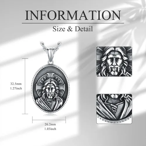 Miniatura 3 de Saint Patron Necklace for Men Women Stainless Steel St Medal Protection Necklace Catholic Religious Amulet Gifts for Mothers Fathers Day