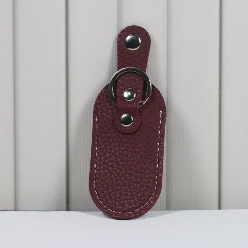 Miniatura 7 de Funda protectora de piel sintética para unidad flash USB, 3 unidades, se puede utilizar para yubikey o una funda yubikey. Rojo Profundo