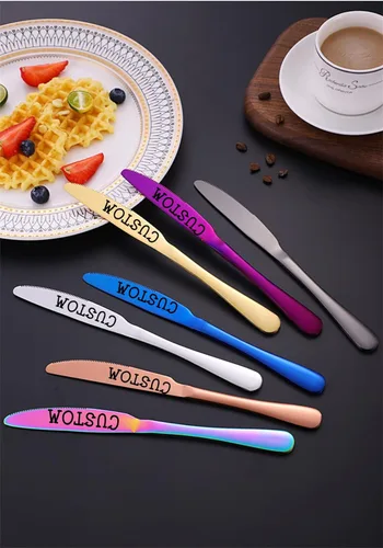Miniatura 3 de Juego de cubiertos personalizado de acero inoxidable, cuchillo grabado, tenedores, cuchara, nombres personalizados se grabarán en tu vajilla, regalo
